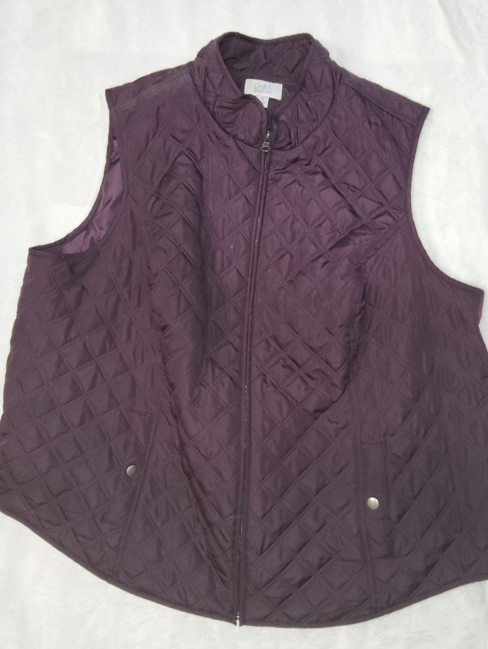 croft & barrow Quilted Sleeveless Vest in Plum